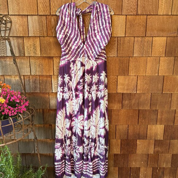 NWT FARM RIO Tropical Print Crossback V-Neck Halter Dress in Women's GG/US XL - Picture 2 of 15